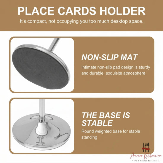 U Shaped Stainless Steel Table Number and Card Holder