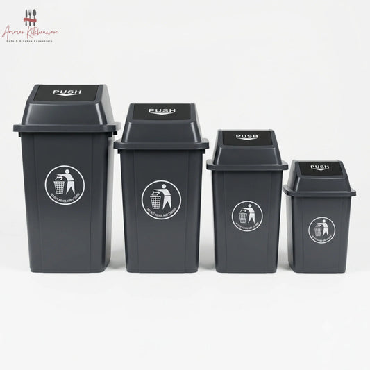 Plastic Swing Top Trash Can Waste Bin
