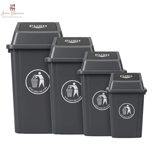 Plastic Swing Top Trash Can Waste Bin
