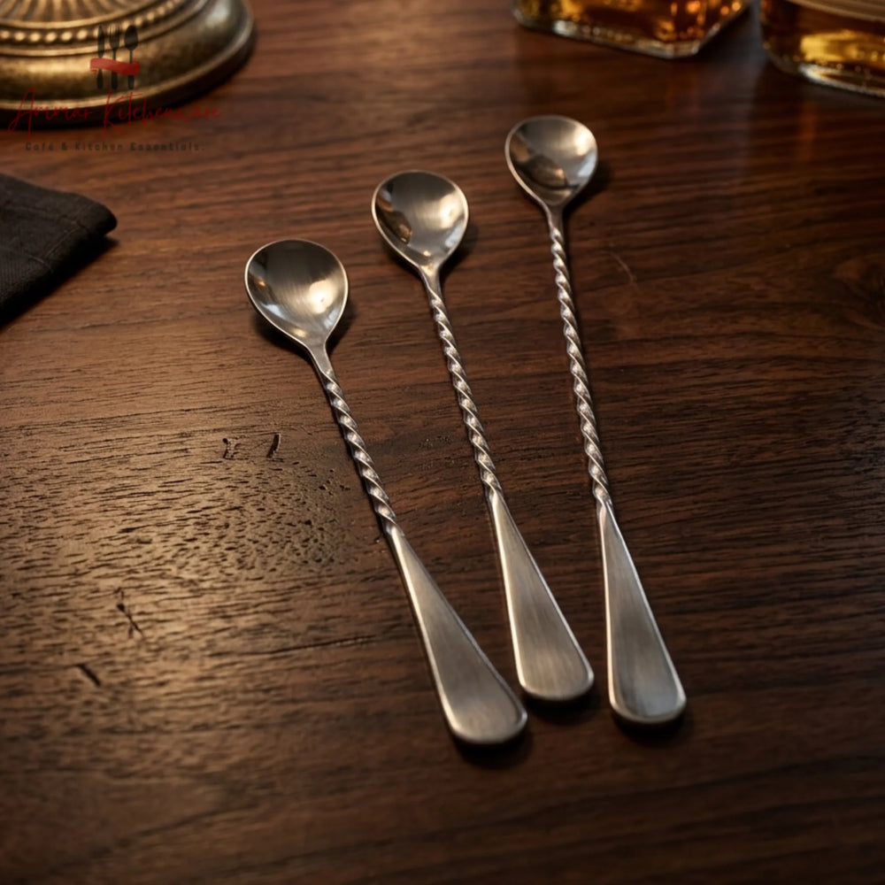 Twisted Bar Spoon | Long Handle Cocktail Mixing Spoon