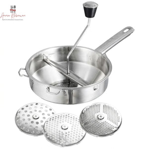 Stainless Steel Rotary Food Mill with 3 Interchangeable Discs