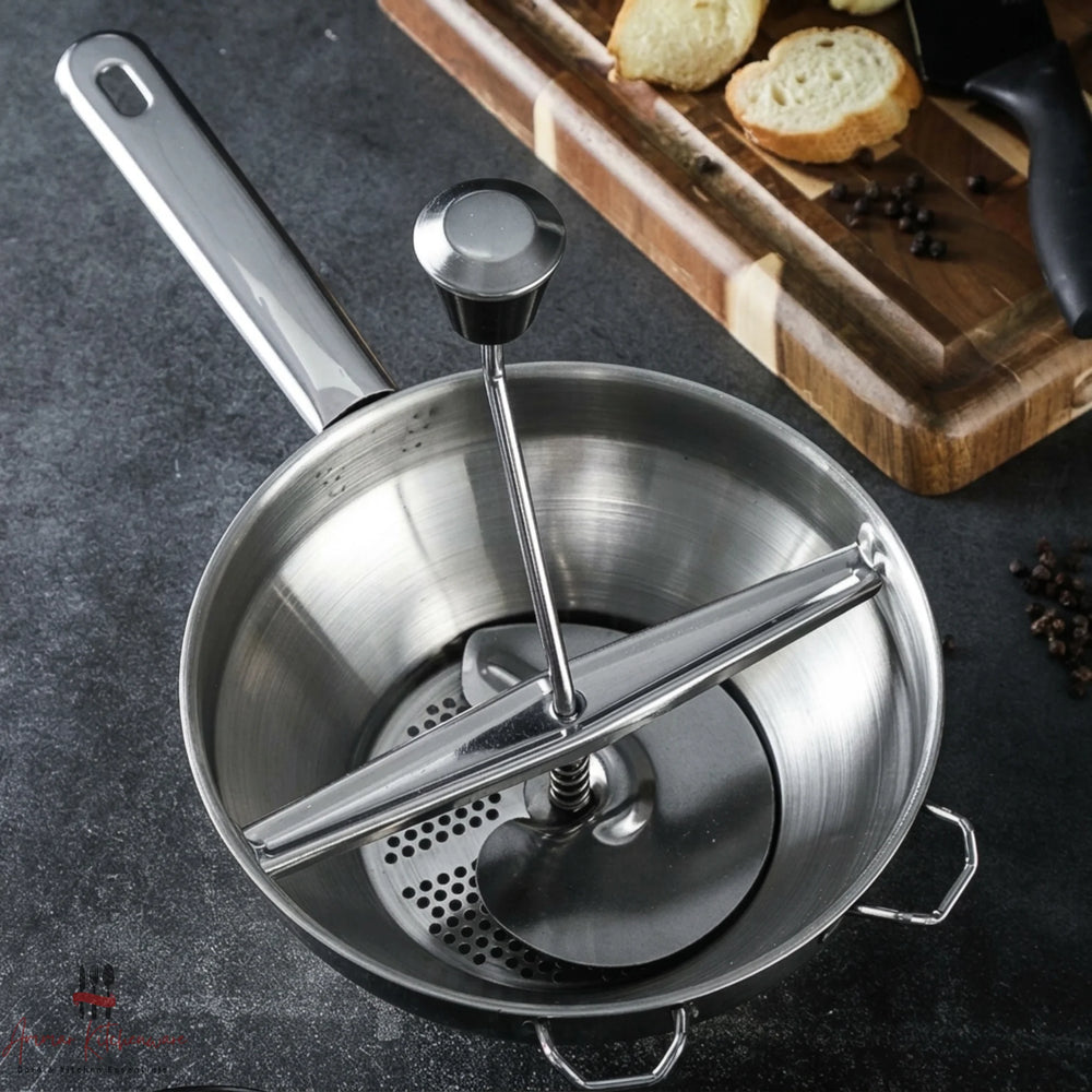 Stainless Steel Rotary Food Mill with 3 Interchangeable Discs