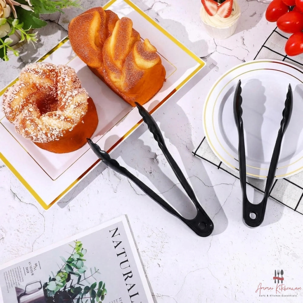 Heavy Duty Black Acrylic Food Serving Tong