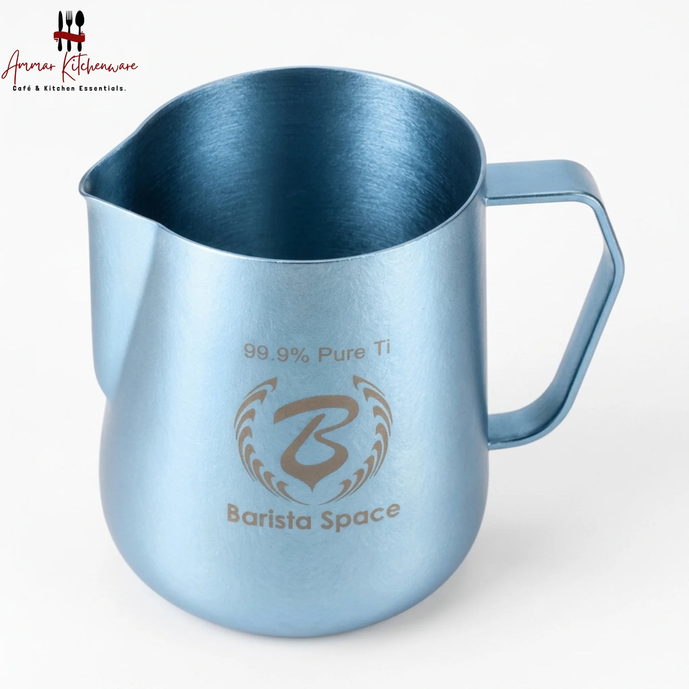 Barista Space Blue Titanium Milk Frothing Pitcher 600ml