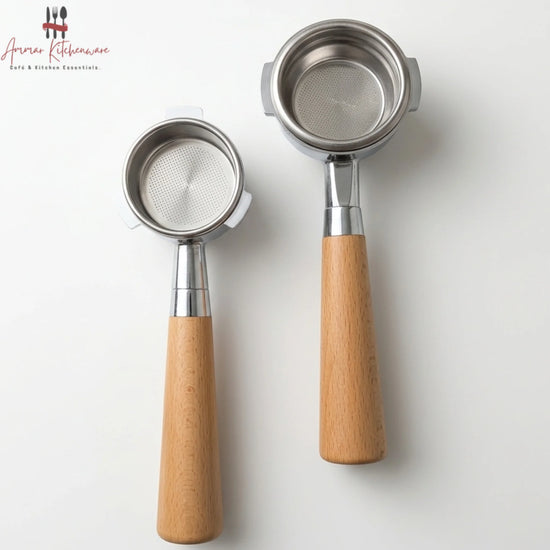 Espresso Bottomless Portafilter with Wooden Handle
