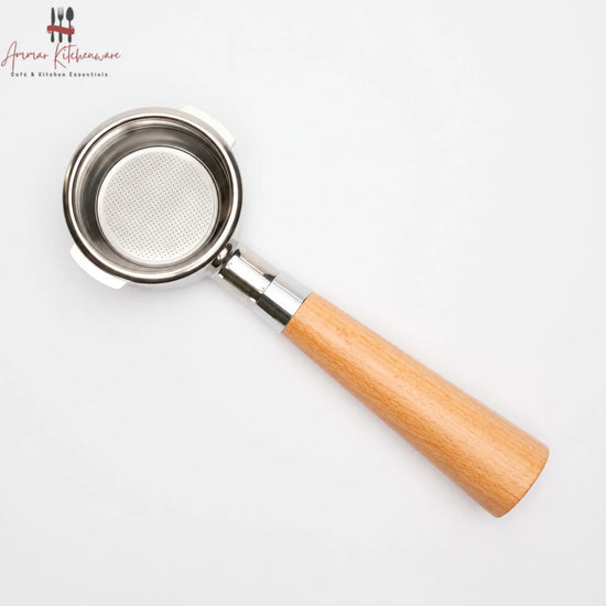 Espresso Bottomless Portafilter with Wooden Handle