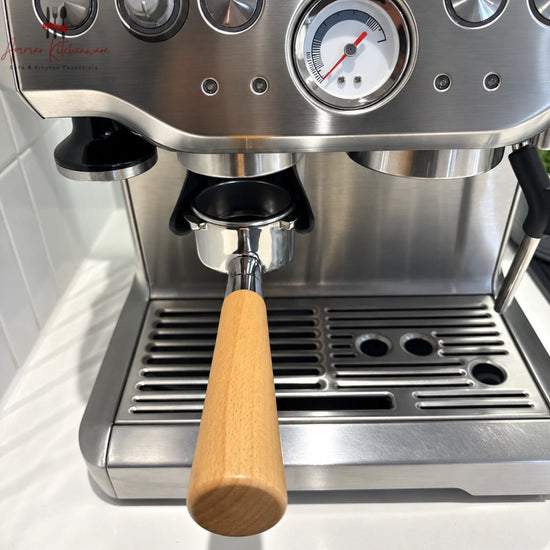 Espresso Bottomless Portafilter with Wooden Handle
