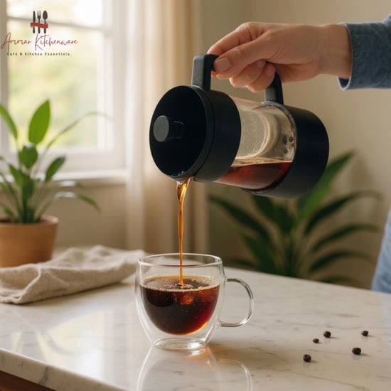Matte Black Glass French Press