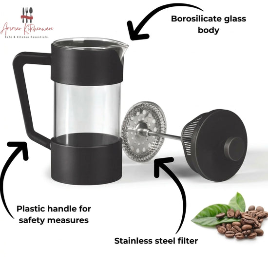 Matte Black Glass French Press