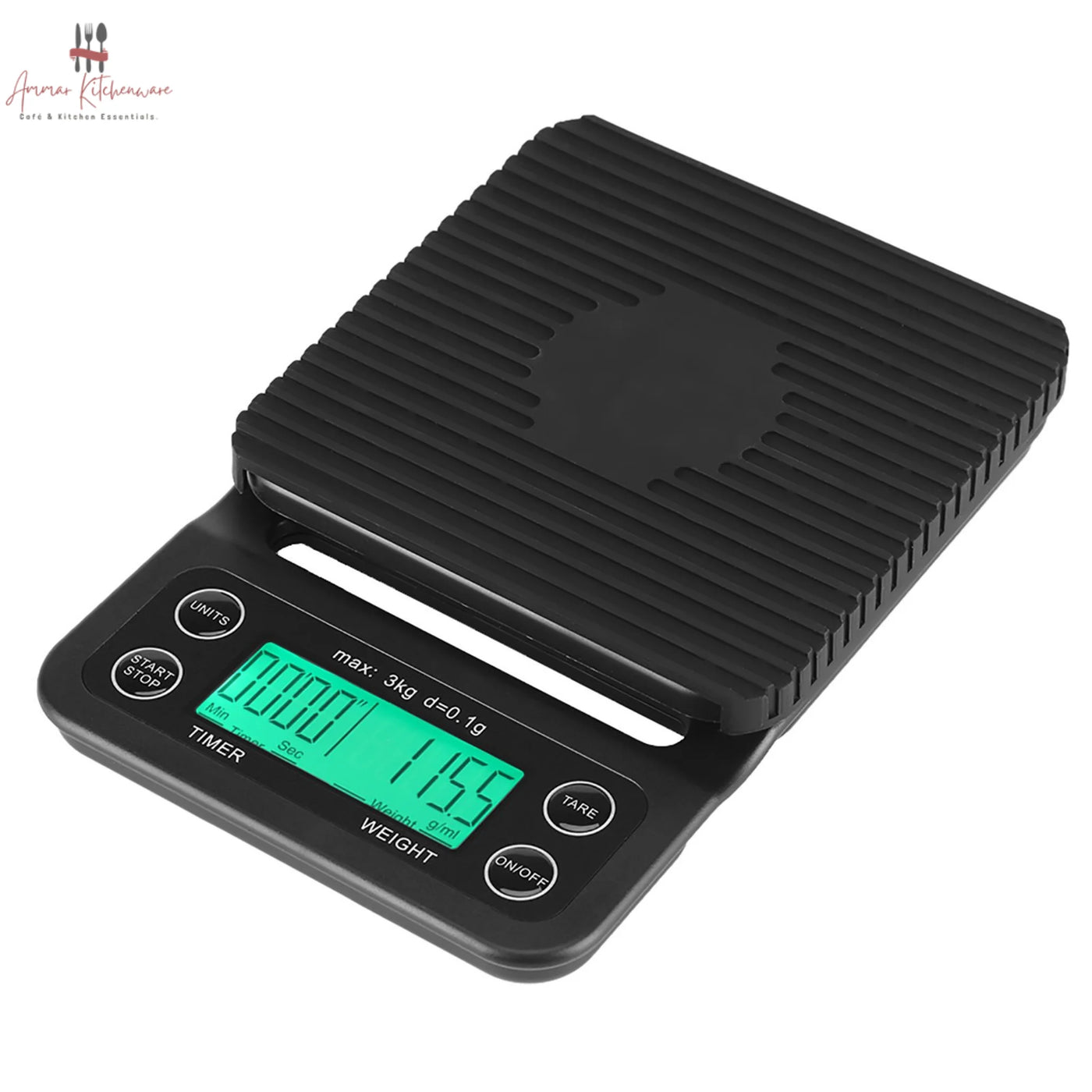 Digital Coffee Scale with Timer (3kg/0.1g)