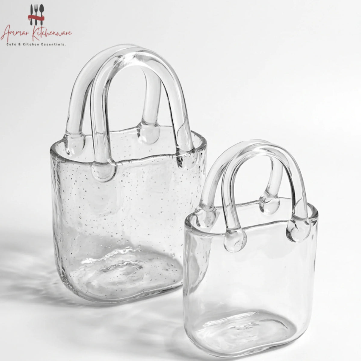 Handbag Shaped Glass Cup for Iced Coffee and Juice