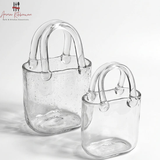 Handbag Shaped Glass Cup for Iced Coffee and Juice