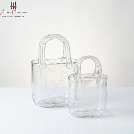Handbag Shaped Glass Cup for Iced Coffee and Juice