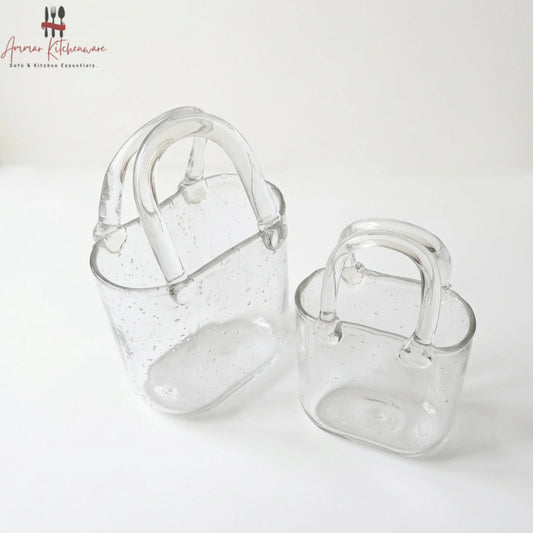 Handbag Shaped Glass Cup for Iced Coffee and Juice