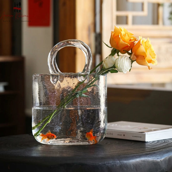 Handbag Shaped Glass Cup for Iced Coffee and Juice