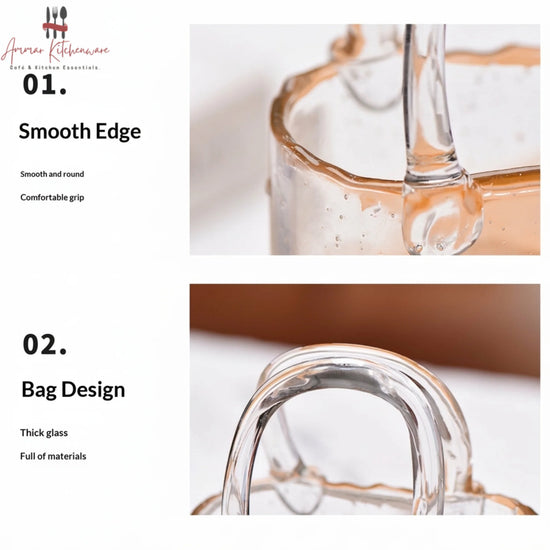Handbag Shaped Glass Cup for Iced Coffee and Juice