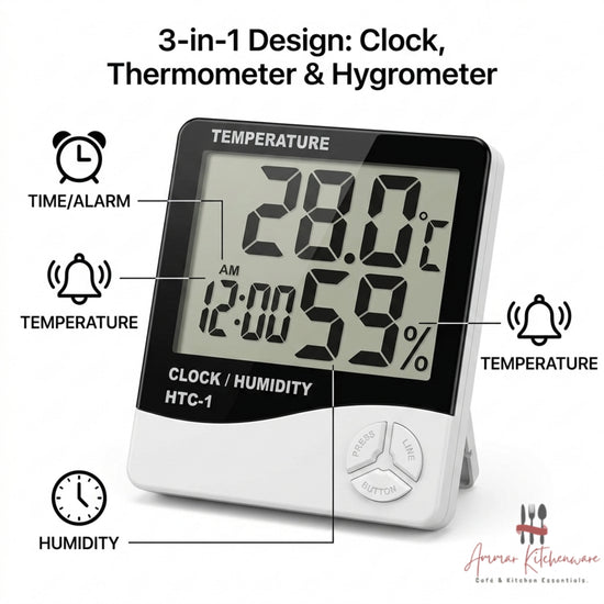 HTC-1 digital room thermometer and hygrometer