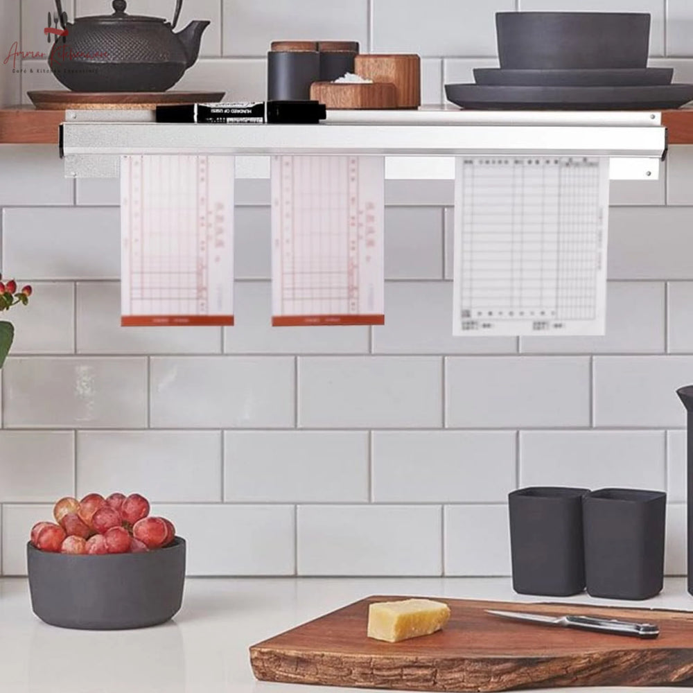 Aluminum Wall Mounted Order Grabber Tab Rail - Restaurant KOT Holder