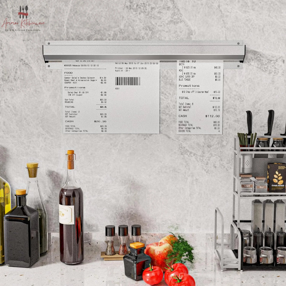 Aluminum Wall Mounted Order Grabber Tab Rail - Restaurant KOT Holder