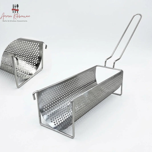 Perforated long fries basket