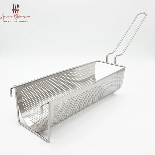 Perforated long fries basket