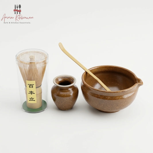 Ceramic matcha whisk set