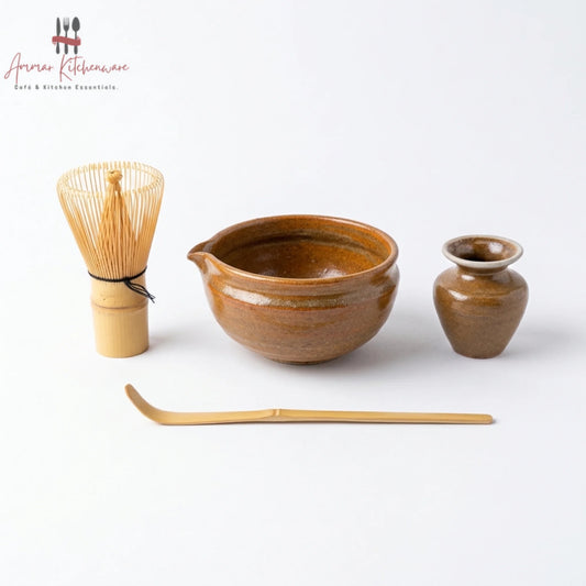 Ceramic matcha whisk set