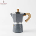 Speckled Moka Pot Espresso Maker with Wood Finish Handle