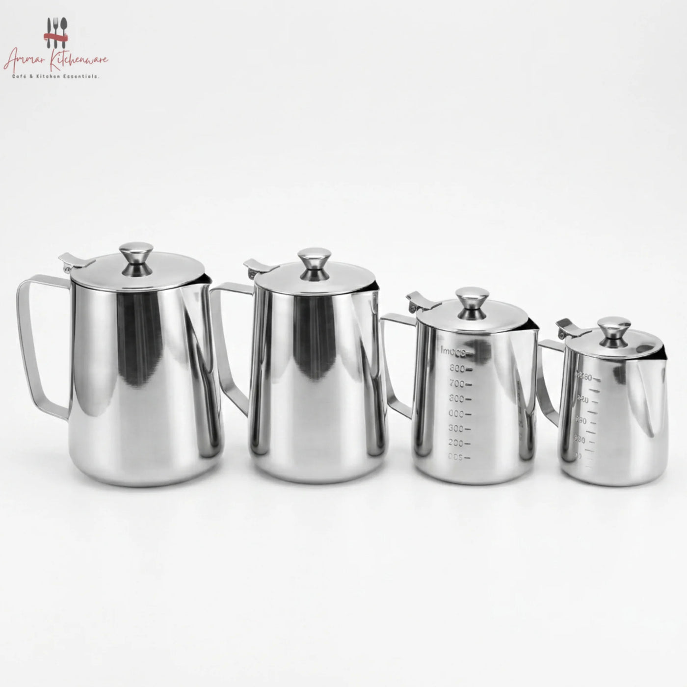 Stainless Steel Milk Frothing Pitcher with Lid