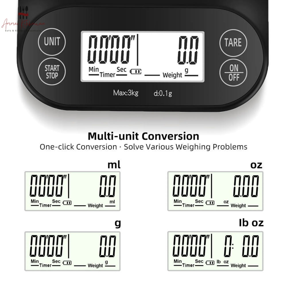 Digital Espresso Coffee Scale with Built-in Timer