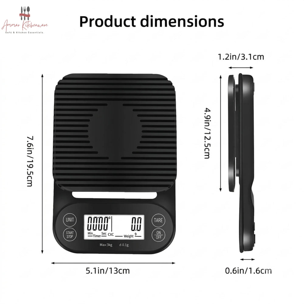 Digital Espresso Coffee Scale with Built-in Timer