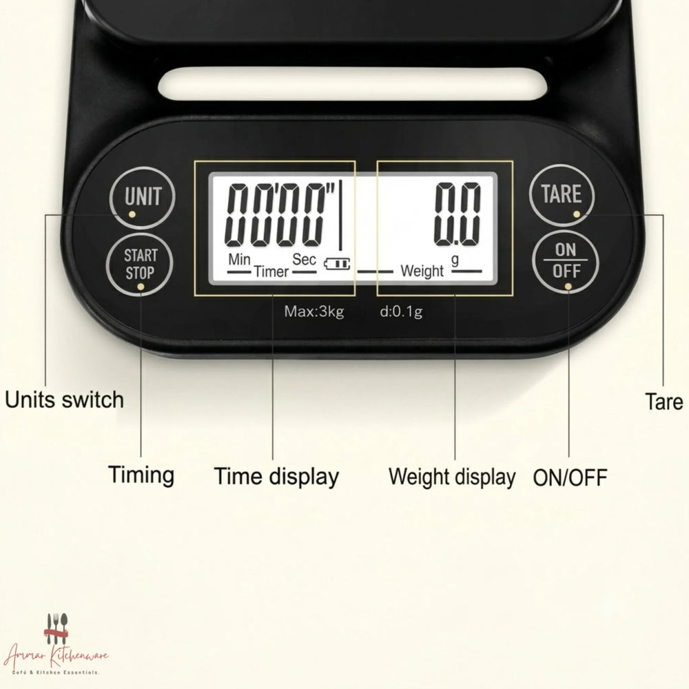 Digital Espresso Coffee Scale with Built-in Timer