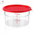 Round Food Storage Container with Red Lid - NSF Certified