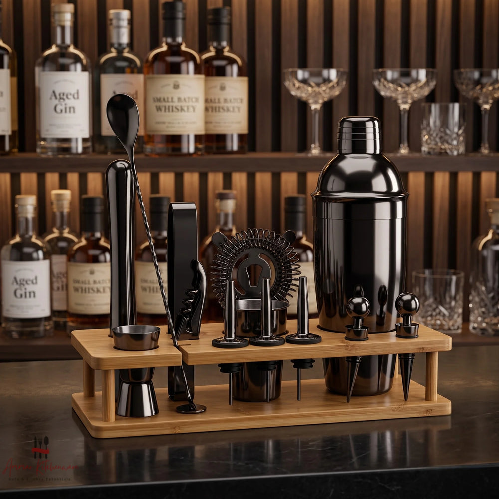 Stainless Steel Black Cocktail Shaker Set
