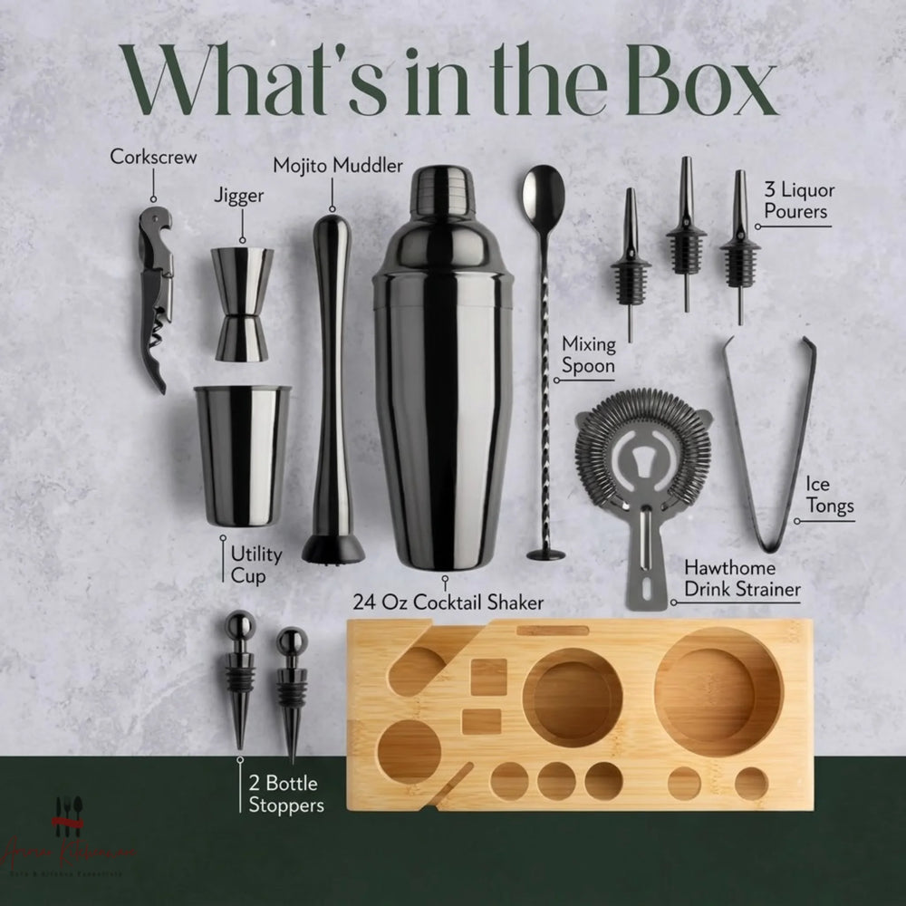 Stainless Steel Black Cocktail Shaker Set