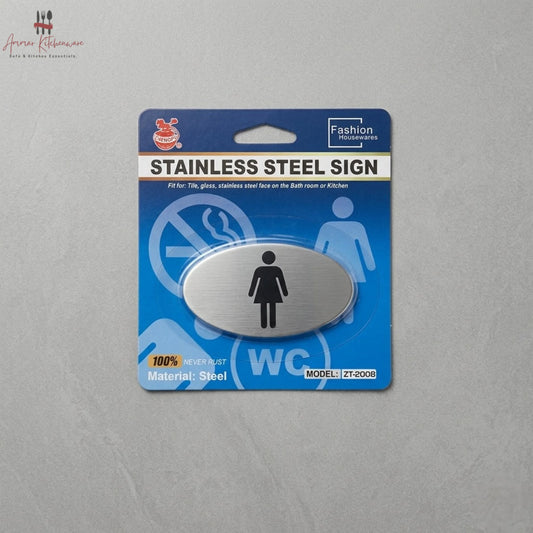 Stainless Steel Oval Restroom Signage