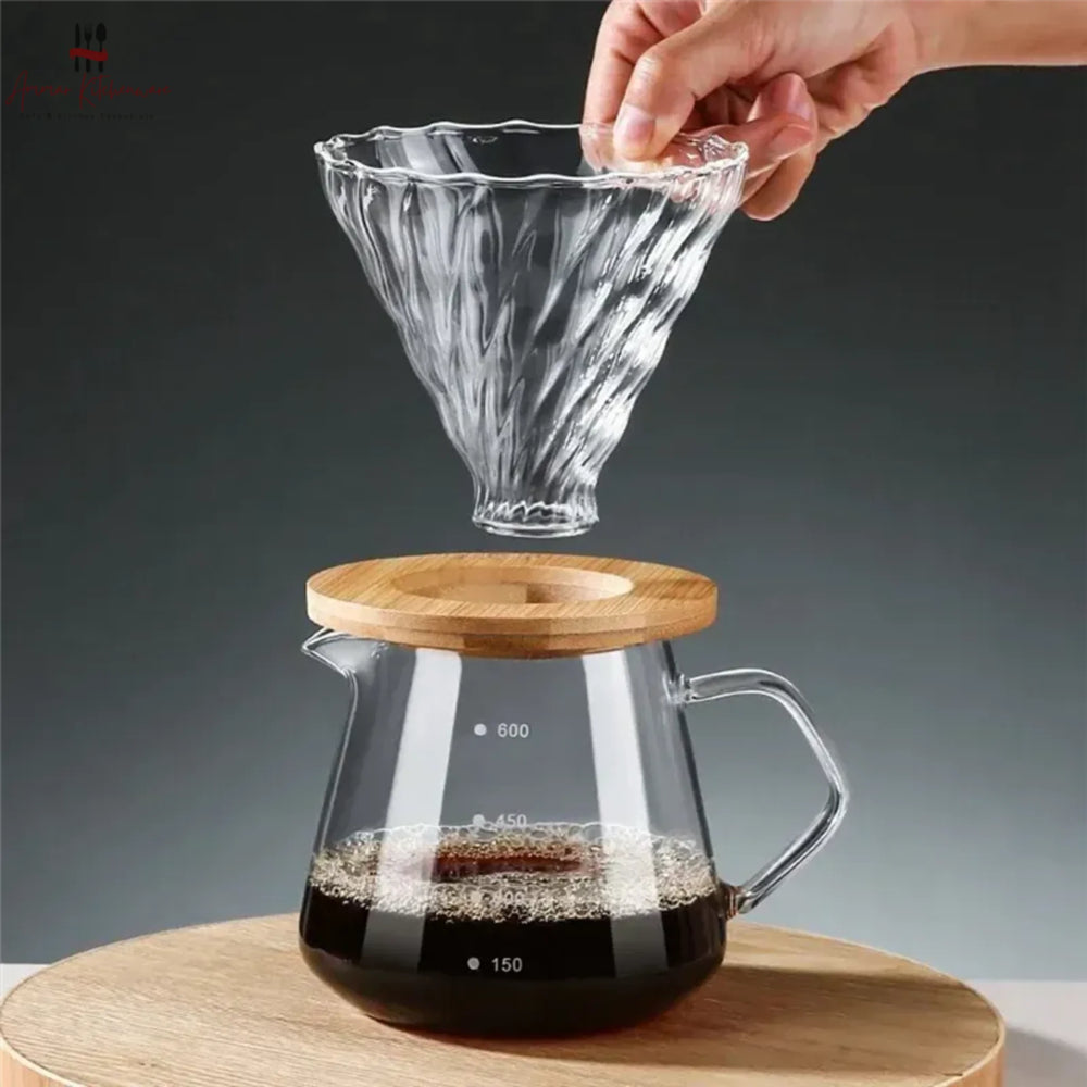 V60 Coffee Dripper Glass Sharing Pot 600ml